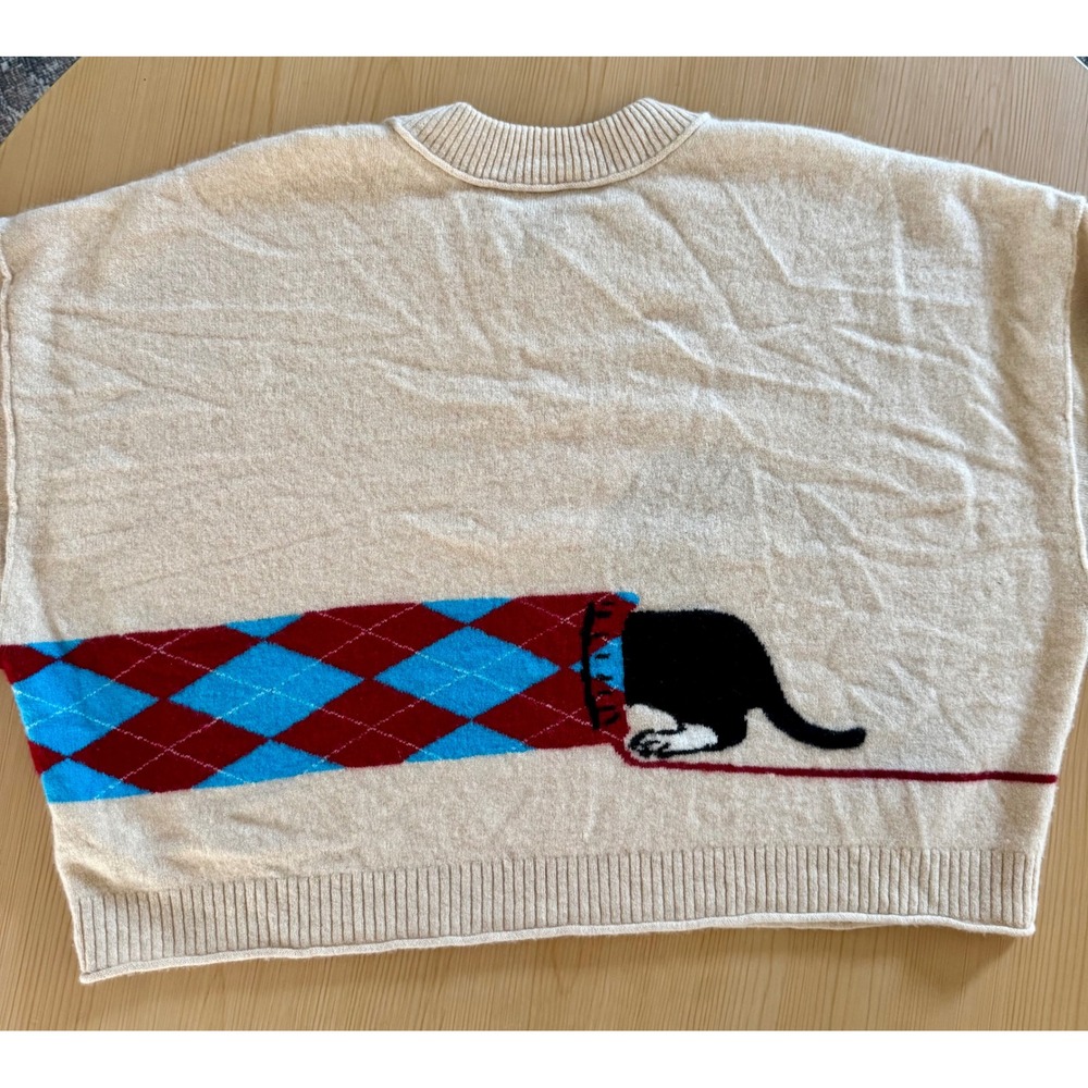 By Anthropologie "The Goldie" Cashmere Dachshund Sweater Size XL 🐶✨ - Picture 3 of 10